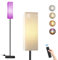 CRLL RGB Lampadaire pour Salon, Lampadaire sur Pied avec Télécommande & Contrôle au Pied, Intensité Variable 3 couleurs & 6 Modes RVB LED Lampe de Chevet avec Abat-jour pour Chambre à Coucher Bureau