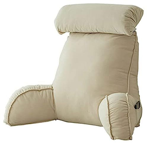 AMZZHAO Cojín de Lectura con Reposa Brazos,Almohada para Asiento De Lectura De Cama,Cojín de Apoyo Lumbar,Almohadas de Espalda,Ideal para Trabajar,Leer o Jugar en la Cama/Sofá/Suelo