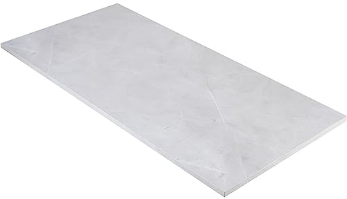 Kaboon Universal Tabletop 45x20, Solid One-Piece Melamine Table Top, L-Desk Floating Desk DIY, Home and Office, White Rock