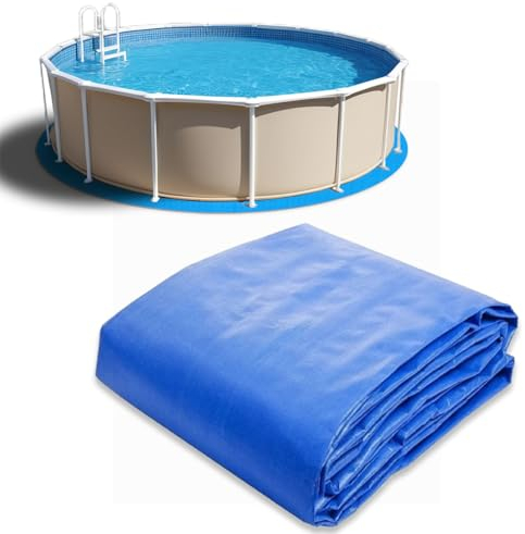 4,5 m runde Poolfolie für oberirdische Schwimmbäder, Außenpoolmatte für oberirdische Pool-Pad, Unterpool-Bodenauskleidung, Unterlage, verhindert Durchstiche, Poolmatte, Schutzplane (4,5 m)