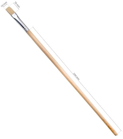 Flach Borstenpinsel Perfekt für präzises Malen und Lackieren (6 Stück | 10 mm)