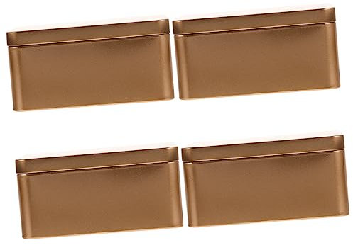 VOSAREA 4pcs Candy Tin Boxes for Party Tea Storage Organizer Boxes Wrapping Tin Cases