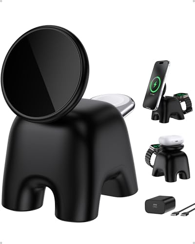 Magnetic Wireless Charging Station, Charger Stand for iPhone Apple Watch