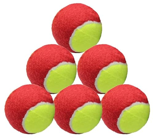 AICHUAN tennisbollar låg kompression scen tennisboll för nybörjare ungdomar barn träning öva för enkel transport (röd)