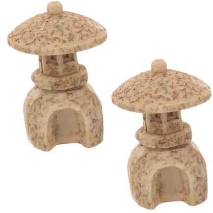 Toyvian 2piezas Mini Pabellón Retro De Resina Decoración De Escritorio Adorno De Pagoda Único Micropaisaje para Decoración De Hogar Figura De Torre