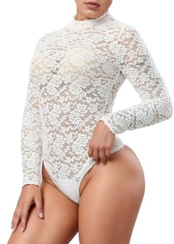 Body en dentelle pour femme Hanraz avec col en V, manches longues, costume traditionnel blanc et noir, dirndl élégant, grandes tailles, chemisier de costume pour l'Oktoberfest, L