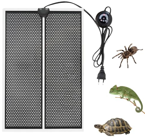 Terrario - Esterilla térmica para reptil con 7 botones, ajuste de temperatura para tortugas, serpientes, lagartos, gecko, rana, cangrejo ermitaño – 14 W y 20 W