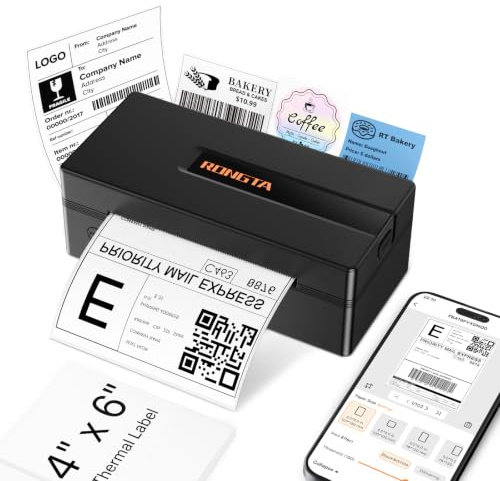 Rongta 4x6 Bluetooth Thermal Shipping Label Printer RP425A (Black)