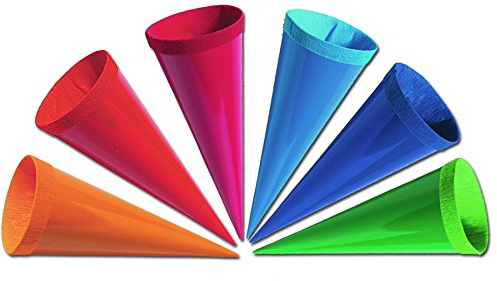 Luxtor Schultüte 12 cm - rund - Geschenktüte klein Dekoration Zuckertüte Deko für Schulanfang Dekotüten 12cm (6 STK. Schultüte)