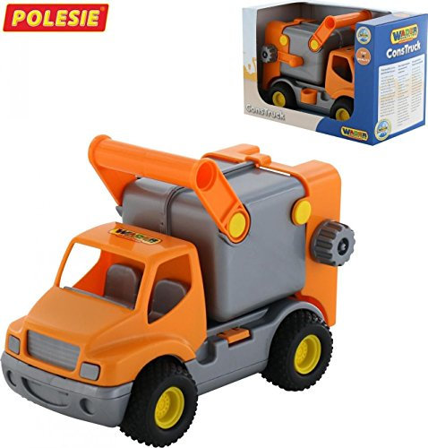 WADER ConsTruck Müllwagen Mülltonne Lastwagen LKW orange/silber