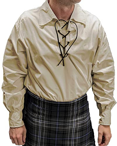 UT Kilts Jacobite Ghillie Shirt Cream Medium
