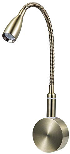 Meanyee 1 * 3 W Berührungsschalter Stufenlose Dimmbare Flexible Schwanenhals Leselampe Wandhalterung Wandlampen Nachttischlampe Bronze fertig(Warmweiß3000-3200k)