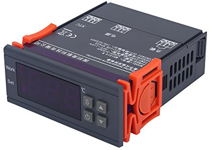 Controlador de Temperatura Digital AC 110V-220V, Mini Digital Temperatura Controlador Termostato con Sensor -50 a 110 °C con Pantalla LCD Grande y Clara para Refrigeradores, Granjas, Laboratorios