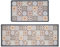 RECYCO Küchenläufer Küchenmatte 2 Stück 44x76cm+44x120cm PVC 8mm Waschbar rutschfest Wasserdicht Pflegeleicht, Anti-Müdigkeit Küchenteppich Teppich Läufer für Küche (Fliesen)