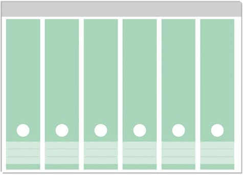 Wallario Ordnerrücken Sticker Pastellgrün - Größe 6 Stück, Rückenschilder für 6 breite Ordner, Klebeetiketten