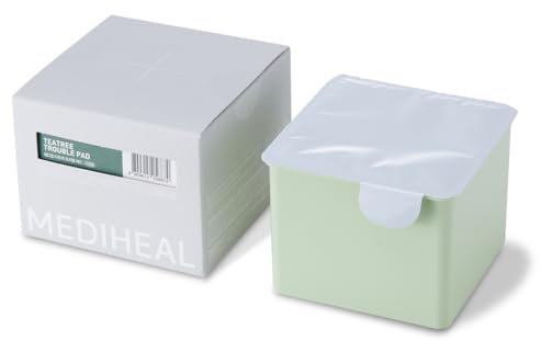 Mediheal Teatree Trouble Pad (100 Pads) – Gesichtswasser aus Baumwolle für ruhige, empfindliche und zu Akne neigende Haut – Veganes Mullpad