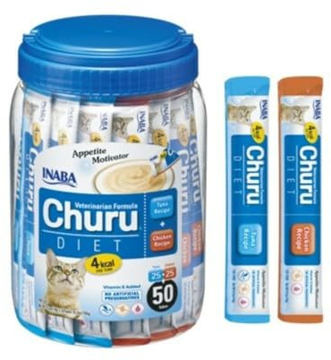 CHURU Diet de Pollo y atún Bote con 50 Sobres de 14gr