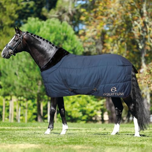 Coperta Box Pervinca 400g, Coperta di Ottima Fattura, Utile per Proteggere il Cavallo dagli Sbalzi di Temperatura (120 cm, Blu) (128 cm, Blu)