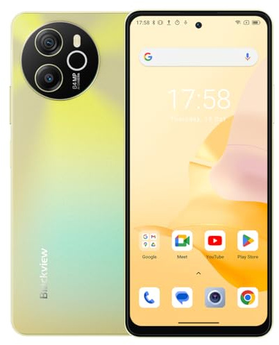 Blackview Shark 8 Smartphone Ohne Vertrag, 16GB+256GB, 6,78 FHD+ 120Hz, 64MP+13MP Kamera, 33W Schnellladung, Drei Kartensteckplätze, Android 13 Handy, Smart-K Box Lautsprecher, GPS NFC Gold