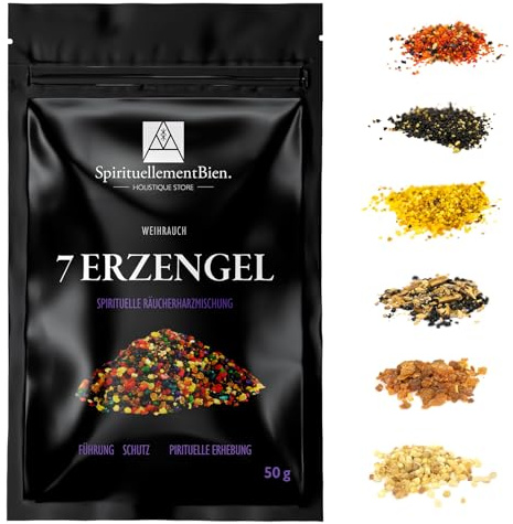 Encens - Bonheur - Purification - Protection - Protection pour Fumigation Brule Parfum ou encensoir (7 Archanges, 50 GR)