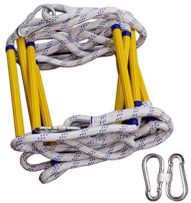 Rope Ladder,Safety Ladder Adult Rope Ladder,Emergency Ladders Emergency Fire Escape Ladder with 2 Hooks/20M