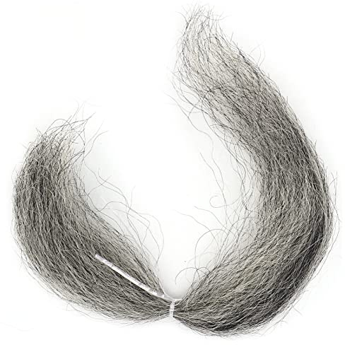 Qukaim Falskt ansiktsskägg 10 st vikingaskäggpärlor, legering antik nordisk dreadlock, 8 g återanvändbart fejkansikte skägg och mustasch för filmsmink, grå pärlor för gör-det-själv-armband halsband