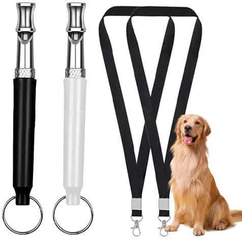 2 Stück Hundepfeife Rütter Rückruf für Hochfrequenz Lautlos Hundepfeifen Hund Dog für Hundetraining Whistle Adjustable Bellen Gegen,Hilfsmittel Pfeife Hund Rückruf Hunde Hundeklicker Lanyard