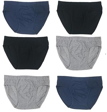 reshmena® 6 Men Briefs Underwear Cotton brief Classic Stretch Fit Comfortable Underpants Men Multipack Brief Hipster Assorted Colors Size L