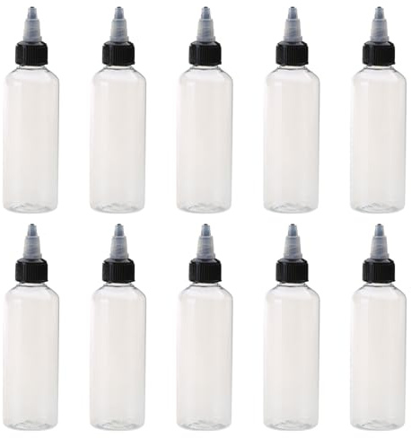 Geavonyg Pacchetto Bottiglie Salsa Quadrata da 10 da 100 Ml Comode Bottiglia Distributore Olio con Un Condimento A Coperchio A Bocca Aperta