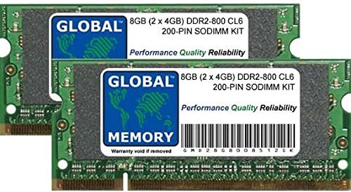 8GB (2 x 4GB) DDR2 800MHz PC2-6400 200-PIN SODIMM MEMORY RAM KIT COMPATIBLE WITH LAPTOPS/NOTEBOOKS