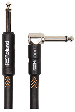 Roland Black Series Instrument Cable, Angled/Straight 1/4-Inch Jack, 5-Feet