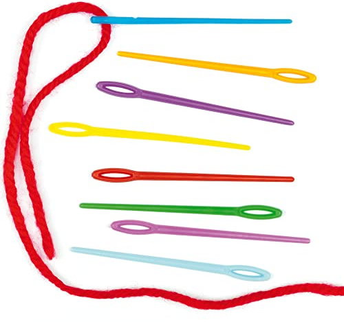 Baker Ross Agujas de Plástico de Colores (Paquete de 50) para proyectos de Costura en el Aula, Kit de Costura para niños y Kits de Bordado para Principiantes