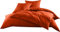 Mako-Satin Baumwollsatin Bettwäsche Uni einfarbig zum Kombinieren (Kissenbezug 80 cm x 80 cm, Orange) viele Farben & Größen