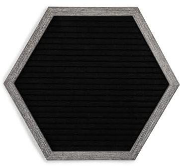 Core Home Felt Letter Board with Vintage Frame and Stand - Includes 128 Letters, Numbers, and Symbols - 12 x 12 - Grey/Black