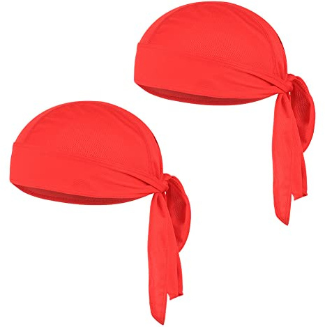 2pcs Bandana Cyclisme Sport Unisexe, Bonnet sous Casque Été Protection Solaire Anti-UV Bandana Pirate Respirant Séchage Rapide Foulard Chapeau de Vélo Moto VTT Anti-Transpiration Bandana Hip-Hop