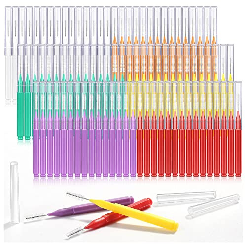 Modacraft 120-Piece Interdental Brush Set - 6 Sizes, Braces-Friendly, 360° Bendable Floss Heads, Soft Bristles, Portable Oral Care Kit for Daily Use, Travel, and Gift