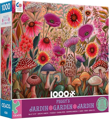 Ceaco - Morille de l'histoire – Puzzle de 1000 pièces pour adultes | Art by Peggy Davis, fabriqué aux États-Unis, carton recyclé, taille finie 67,3 x 48,3 cm, avec affiche, art encadré, cadeau