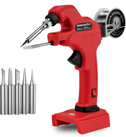 Schnurloses Lötkolben-Set, geeignet für Milwaukee M18 18V Li-Ion Akku, 30W Lötpistole mit Keramik-Heizung, 30s Schnellvorwärmung Lötkolben mit 50g 0.04 Lötmittel zum Reparieren Schweißen