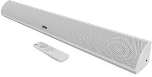 MAJORITY Snowdon | Bluetooth Sound Bar for TV | Built-in Subwoofer | 120 Watts 2.1 Channel Sound | RCA, Optical, and AUX Connection | Wall Mountable | 81 CM | Remote Control Included (White)