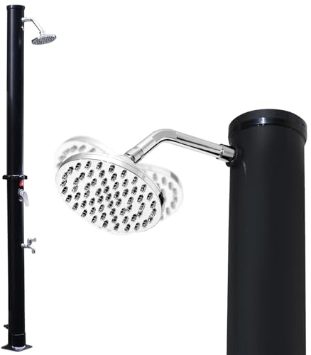 SWANEW Soldusch för trädgård, 20 liter, energibesparing, 180° vridbart duschhuvud, integrerad fotdusch, max 60 °C utan strömanslutning, perfekt för trädgård, camping eller