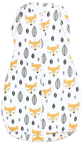 TupTam Baby Pucksack OEKO- TEX zertifizierte Materialien Swaddle Bag Wattiert Babyschlafsack 2.5 TOG unisex, Farbe: Unwattiert 0.5 TOG/Füchse Orange, Größe: 0-3 Monate