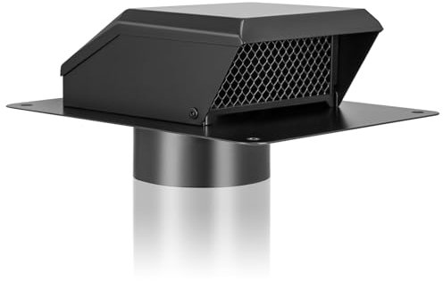 GROWNEER Roof Vent 4 Inch, Removable Roof Vent for Houses, Galvanized Steel Roof Exhaust Vent for Ventilation System-with Damper, Rainproof and Snowproof
