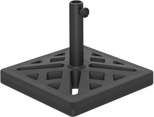 Outsunny Garden Parasol Base, 15kg HDPE Outdoor Umbrella Stand Parasol Stand with Cut-Out Design, Sun Umbrella Base for 32, 38, 48 mm Poles, Black