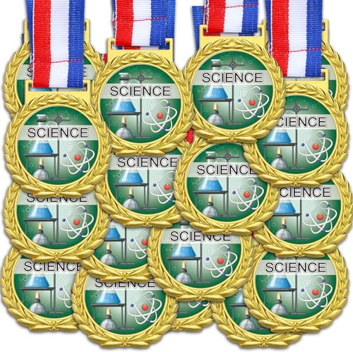 Loetere 30 Pcs Gold Medal for Award Bulk Winner Award Medal with Neck Ribbon Trophy Prize for Student Kid Education Competition Event Winner