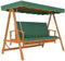 Outsunny 2 in 1 Hollywoodschaukel mit Liegefunktion, 3-Sitzer Gartenschaukel aus Holz, Holzschaukel mit Sonnendach Sitzauflage, Schaukelbank bis 330kg, für Garten, Terrasse, 236x130x181 cm, Dunkelgrün