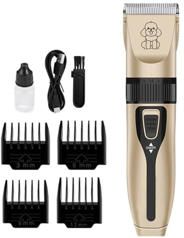 Krmoau Tondeuse Pour Poils D'animaux - Tondeuse Électrique Faible Bruit Silencieuse - Tondeuse Sans Fil Ergonomique Pour Chiots Chats Toutes Tailles