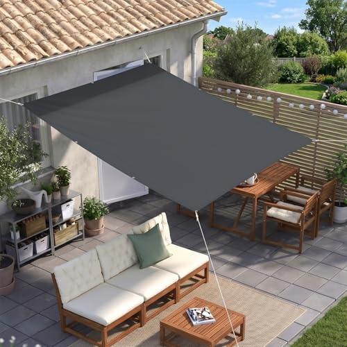 Sunnylaxx Toldo Vela de Sombra 2x2.5m -Antracita,Toldo Exterior Terraza, Impermeable,Ant-UV, para Balcon Patio Exteriores Jardín con Ojales y Cuerdas Fijación