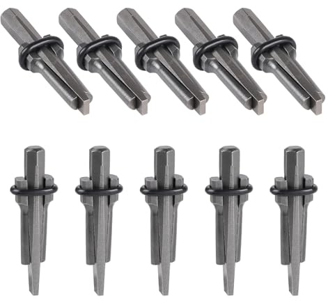 SWAWIS 10 stycken 16 mm (5/8 tum) handspaltare för betong, stenklyvar av kolstål, spaltkilar för sten med kil- och fjäderbrickor för marmor, granit och berg