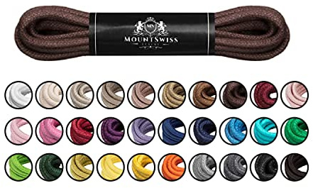 Cordones Mount Swiss© Luxury encerados y redondos para zapatos de traje y de piel, 2 - 3 mm de diámetro, 45 - 120 cm de longitud, color Marrón, talla 90 cm