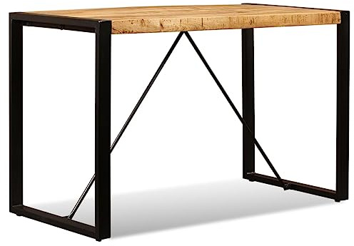 vidaXL Mesa Comedor 120 cm Madera Mango Mueble Mobiliario Cena Cocina Auxiliar